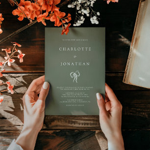 Moderne elegante Olive Green Wedding Einladung
