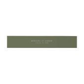 Moderne elegante Olive Green Wedding Einladungsbanderole (Flach)