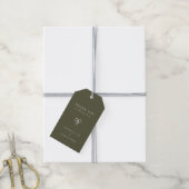 Moderne elegante Olive Green Wedding Geschenkanhänger (Mit Garn)