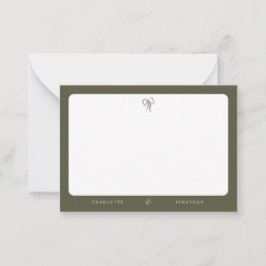 Moderne elegante Olive Green Wedding Mitteilungskarte