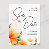 Moderne elegante Orange-Hochzeit im Herbst Save th Postkarte (Vorderseite)