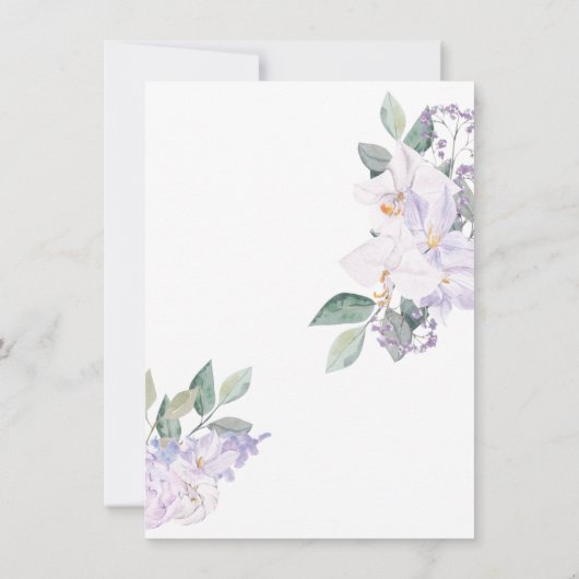 Moderne Elegante Orchideen & Grüne Probe Abendesse Einladung (Rückseite)