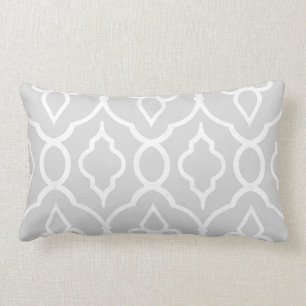 Moderne, elegante Ornamente in hellgrau-weiß Lendenkissen