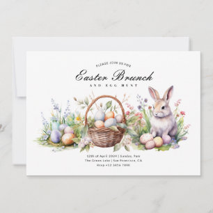 Moderne Elegante Ostern Brunch & Egg Hunt Einladung