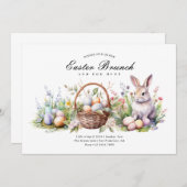 Moderne Elegante Ostern Brunch & Egg Hunt Einladung (Vorne/Hinten)
