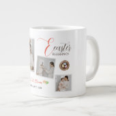 Moderne Elegante Ostersegnung Script 3 Foto Jumbo-Tasse (Vorderseite Rechts)
