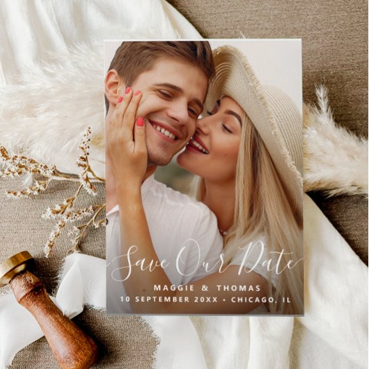 Moderne, elegante Overlay-Postkarte gerettet Postkarte