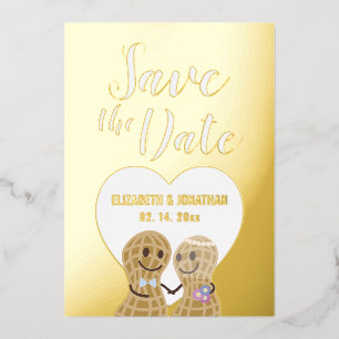 Moderne elegante Paar-Foto-Hochzeit - Save The Dat Folieneinladung
