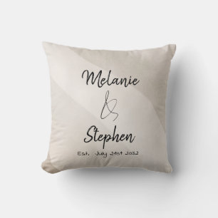 Moderne elegante Paare-Namen Script neutral Kissen