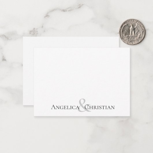 Moderne Elegante Paare Personalisiert Stationery Mitteilungskarte (Vorderseite/Rückseite Beispiel)