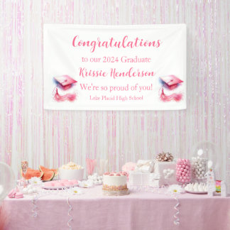 Moderne, elegante Pastel Graduation Cap Banner