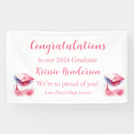 Moderne, elegante Pastel Graduation Cap Banner