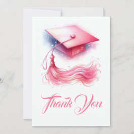 Moderne, elegante Pastel Graduation Cap Dankeskarte