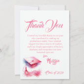 Moderne, elegante Pastel Graduation Cap Dankeskarte (Rückseite)