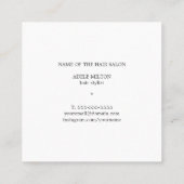 Moderne Elegante Pastel Schwarzes Haar Buttone Haa Quadratische Visitenkarte (Rückseite)