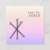 Moderne Elegante Pastel Schwarzes Haar Buttone Haa Quadratische Visitenkarte (Vorderseite)