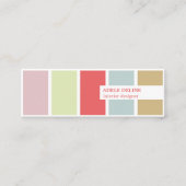 Moderne, elegante Pastel Stripes Räume Designer Mini Visitenkarte (Vorderseite)