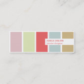 Moderne, elegante Pastel Stripes Räume Designer Mini Visitenkarte (Vorderseite)