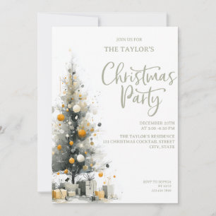 Moderne elegante Pastell-Weihnachtsbaum-Party Einladung