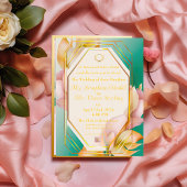 Moderne, elegante Pastellfarben Blau und Rosa Hoch Folieneinladung