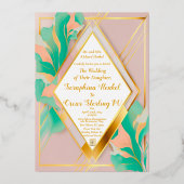 Moderne, elegante Pastellfarben Rosa und Blau Folieneinladung (Vorderseite)