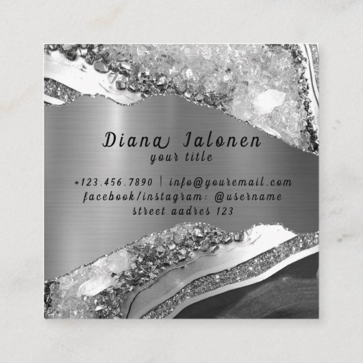 Moderne Elegante Peach Coral Beauty Beruflich Quadratische Visitenkarte (Rückseite)