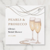 Moderne Elegante Perlen & Prosecco Brautparty Geschenkanhänger (Rückseite)