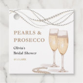 Moderne Elegante Perlen & Prosecco Brautparty Geschenkanhänger (Vorderseite)