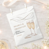 Moderne Elegante Perlen & Prosecco Brautparty Geschenktütchen (Ausgeschnitten)