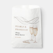 Moderne Elegante Perlen & Prosecco Brautparty Geschenktütchen (Vorderseite)