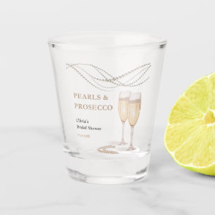 Moderne Elegante Perlen & Prosecco Brautparty Schnapsglas