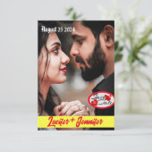 Moderne Elegante personalisieren Vertikal Save the Einladung (Stehend Vorderseite)