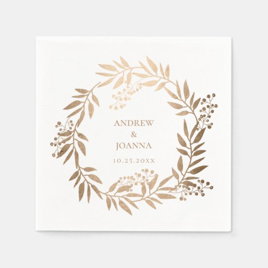 Moderne, elegante Personalisiert-Gold-Monogramm-Ho Serviette (Vorderseite)