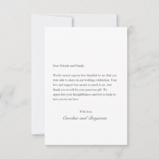 Moderne, elegante Personalisiert Message Foto Hoch Dankeskarte (Rückseite)