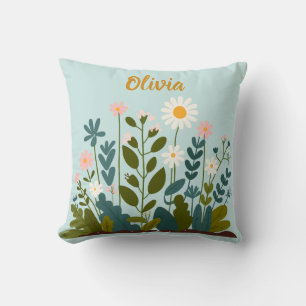 Moderne elegante personalisierte Gänseblümchen-Blu Kissen