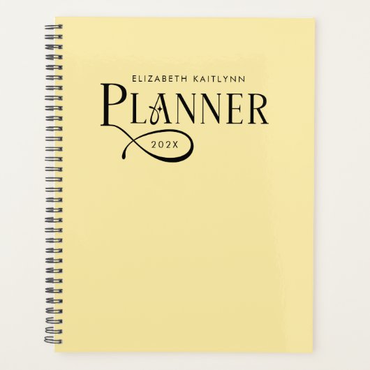 Moderne Elegante Personalisierte Gelbe Planer (Vorderseite)