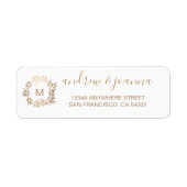 Moderne elegante Personalisierte Gold Monogram-Rüc (Vorne)