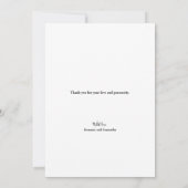 Moderne Elegante Personalisierte Hochzeit "dankbar Dankeskarte (Rückseite)