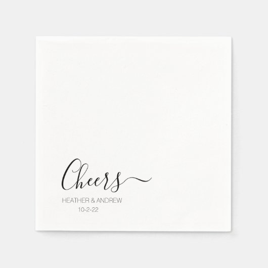 Moderne elegante Personalisierte Hochzeit Einfache Serviette (Vorderseite)