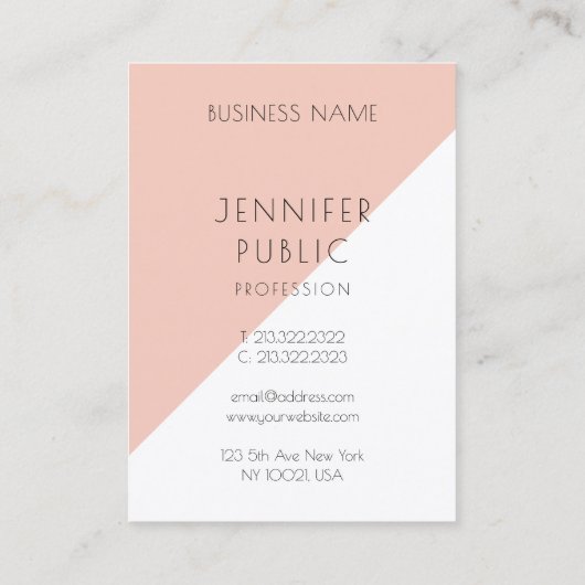 Moderne elegante Personalisierte minimalistische V Visitenkarte (Rückseite)