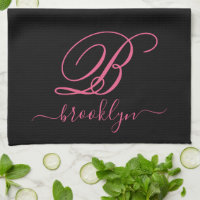 Moderne elegante Personalisierte Rosa Name Mit Mon