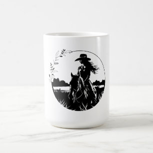 Moderne elegante Pferd Cowgirl Western Reitsport Kaffeetasse
