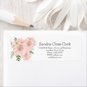 Moderne elegante Pink Poppy-Blumen-Rücksendeadress