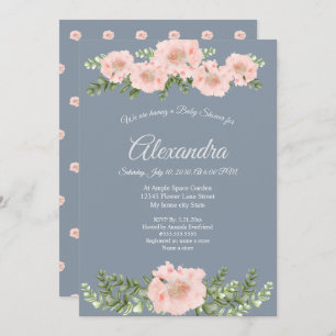 Moderne elegante Pink Poppy Blumendusche Ankündigung