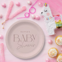 Moderne elegante Pink Script Girl Baby Dusche