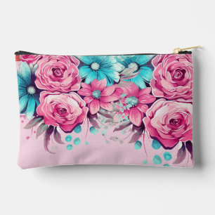 Moderne, elegante Pink- und Aquamarine Bag mit Blu Zubehörtasche