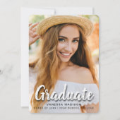 Moderne Elegante Pinselschrift | Trendy Foto Grad Ankündigung (Vorderseite)