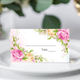 Moderne elegante Platzkarte mit Blumenchic