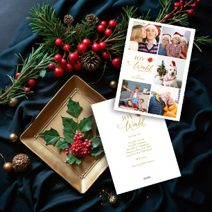 Moderne Elegante Poinsettias Collage 5 Fotos Feiertagskarte