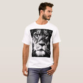 Moderne elegante Pop Art Lion Face Template Mens T-Shirt (Vorne ganz)